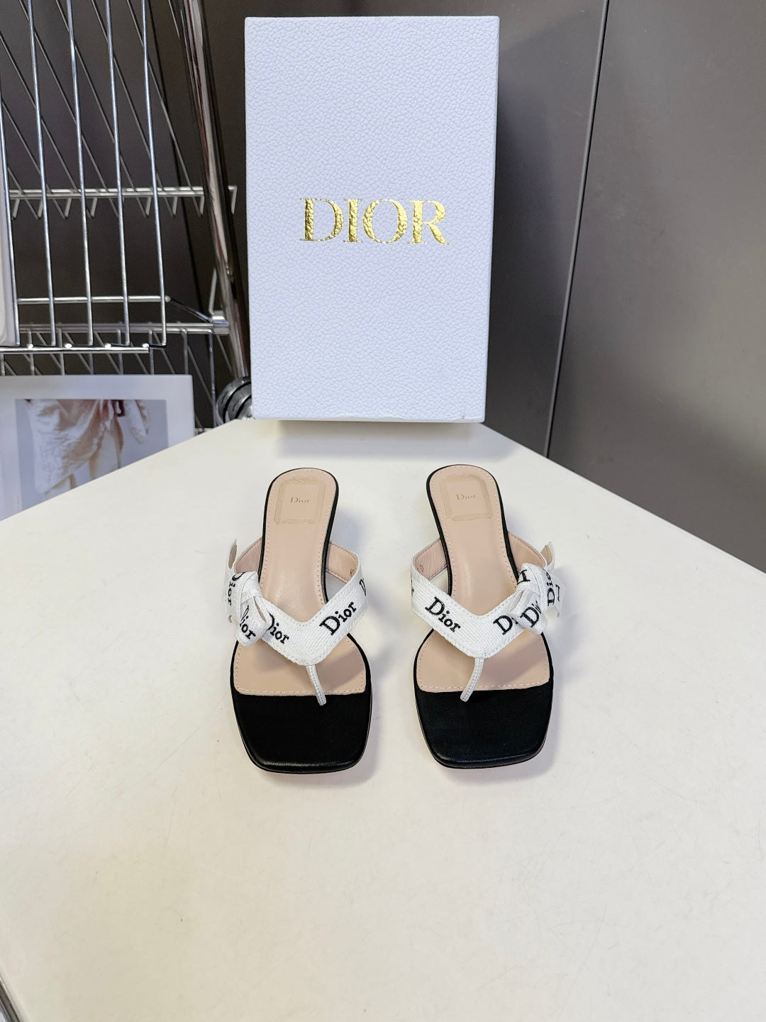 Dior's latest J'Adior thong kitten heel sandals
