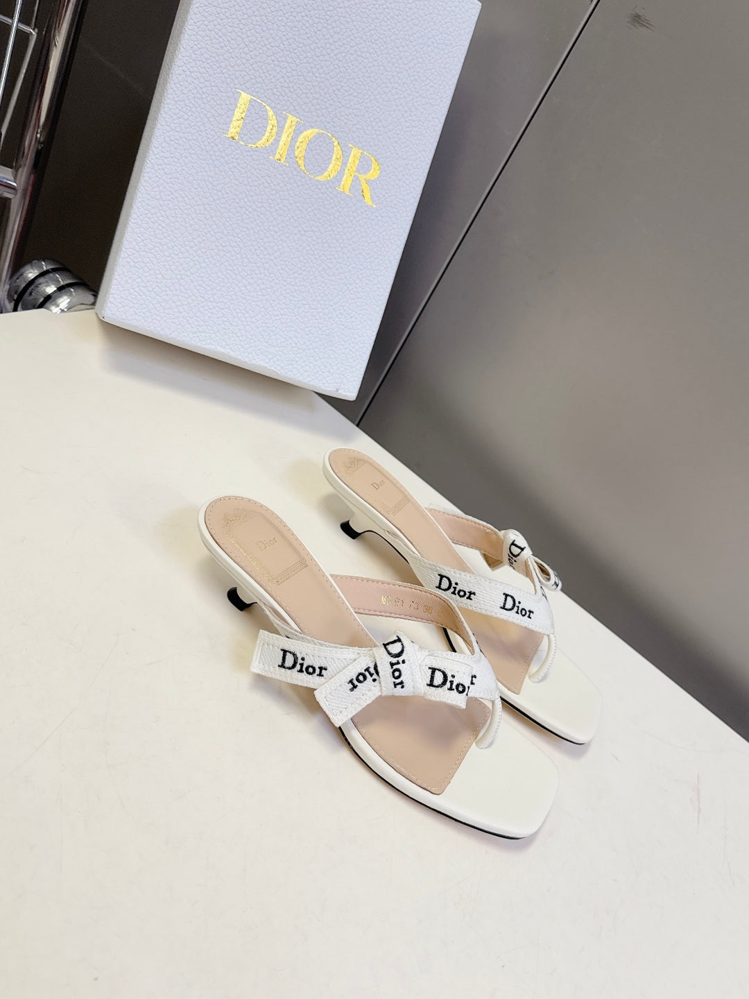 Dior's latest J'Adior flip-flops with kitten heels