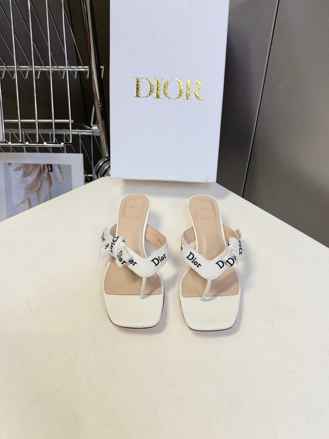 Dior's latest J'Adior flip-flops with kitten heels