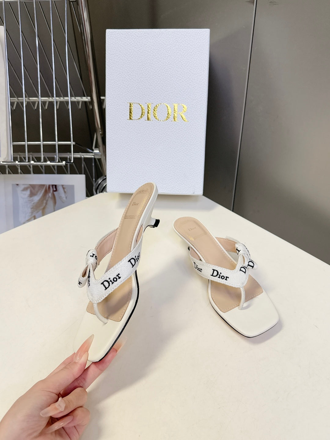 Dior's latest J'Adior flip-flops with kitten heels