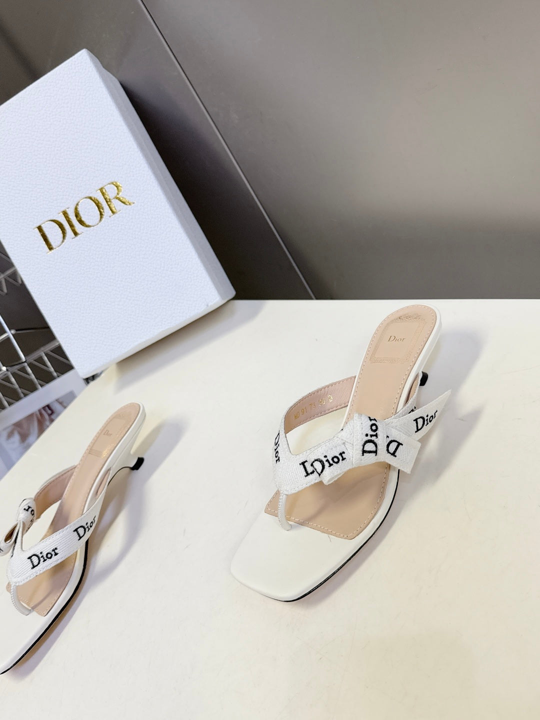 Dior's latest J'Adior flip-flops with kitten heels
