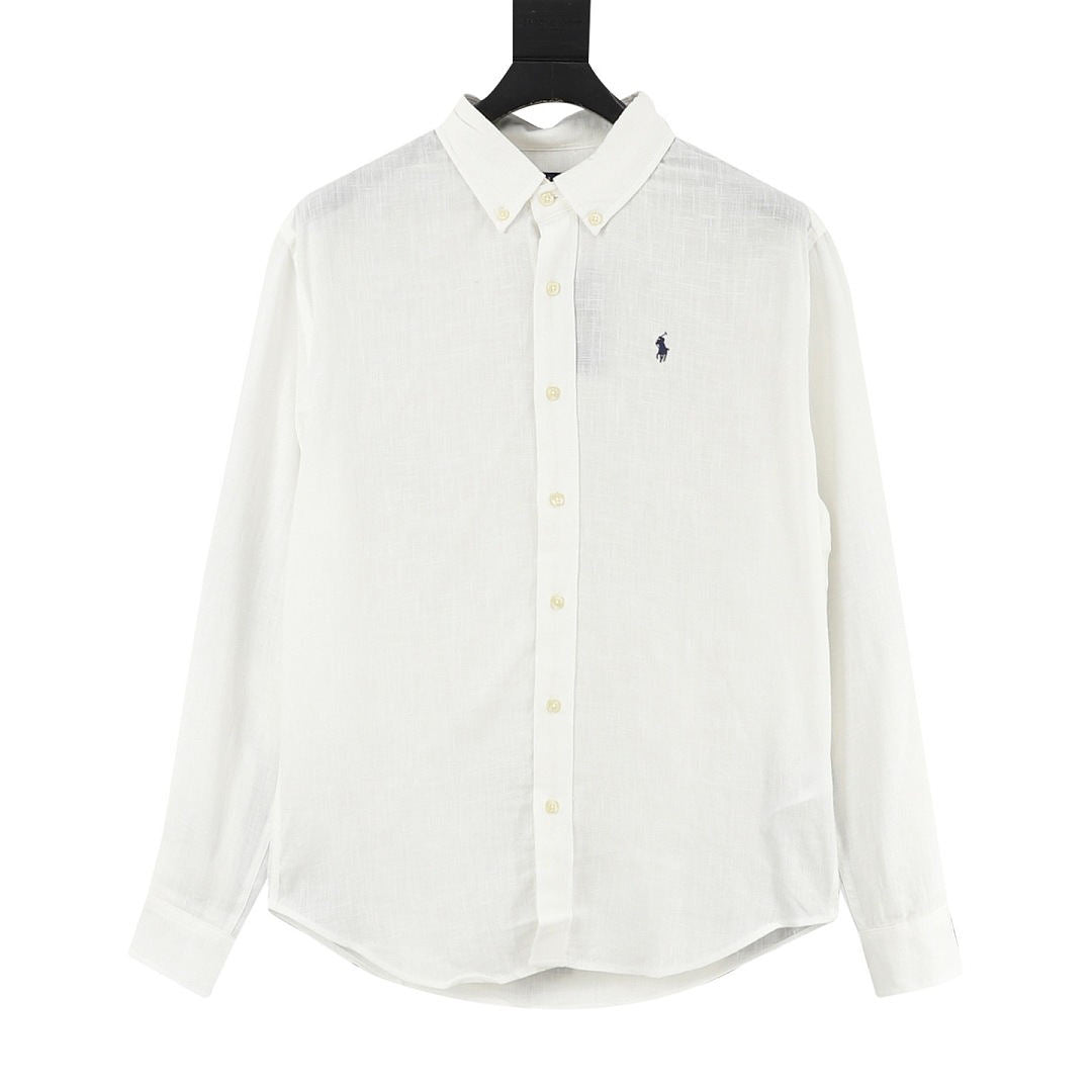 Ralph Lauren Warhorse Embroidery Linen Long-Sleeved Shirt (Fe22)