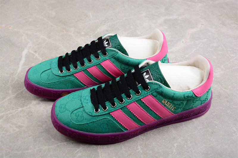 【380】[737967 FAAW3 3746]-[ADIDAS ORIGINALS GAZELLE ESQUISITE GU*CCI GREEN/PINK/PURPLE]