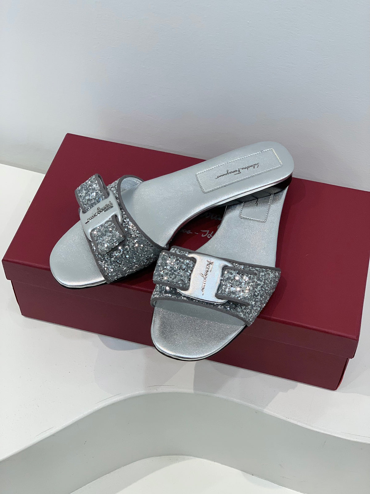 Salvatore Ferragamo New Sequined BlingBling Slippers