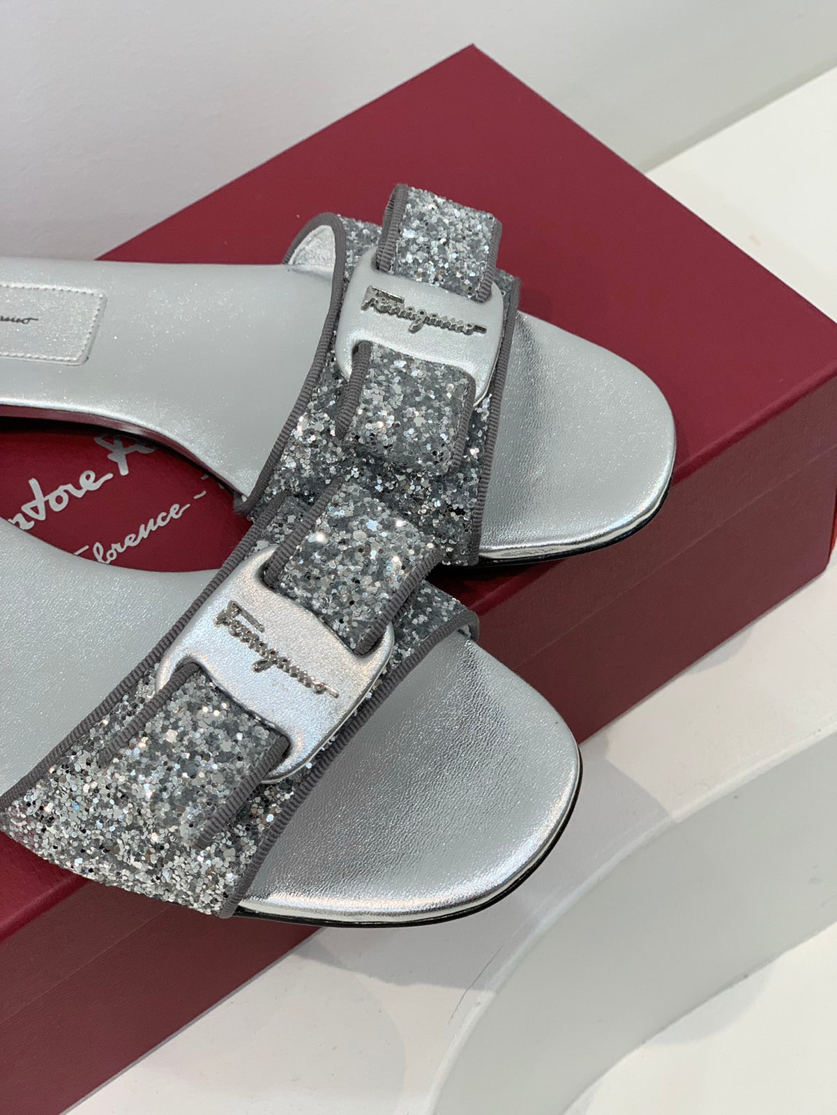 Salvatore Ferragamo New Sequined BlingBling Slippers