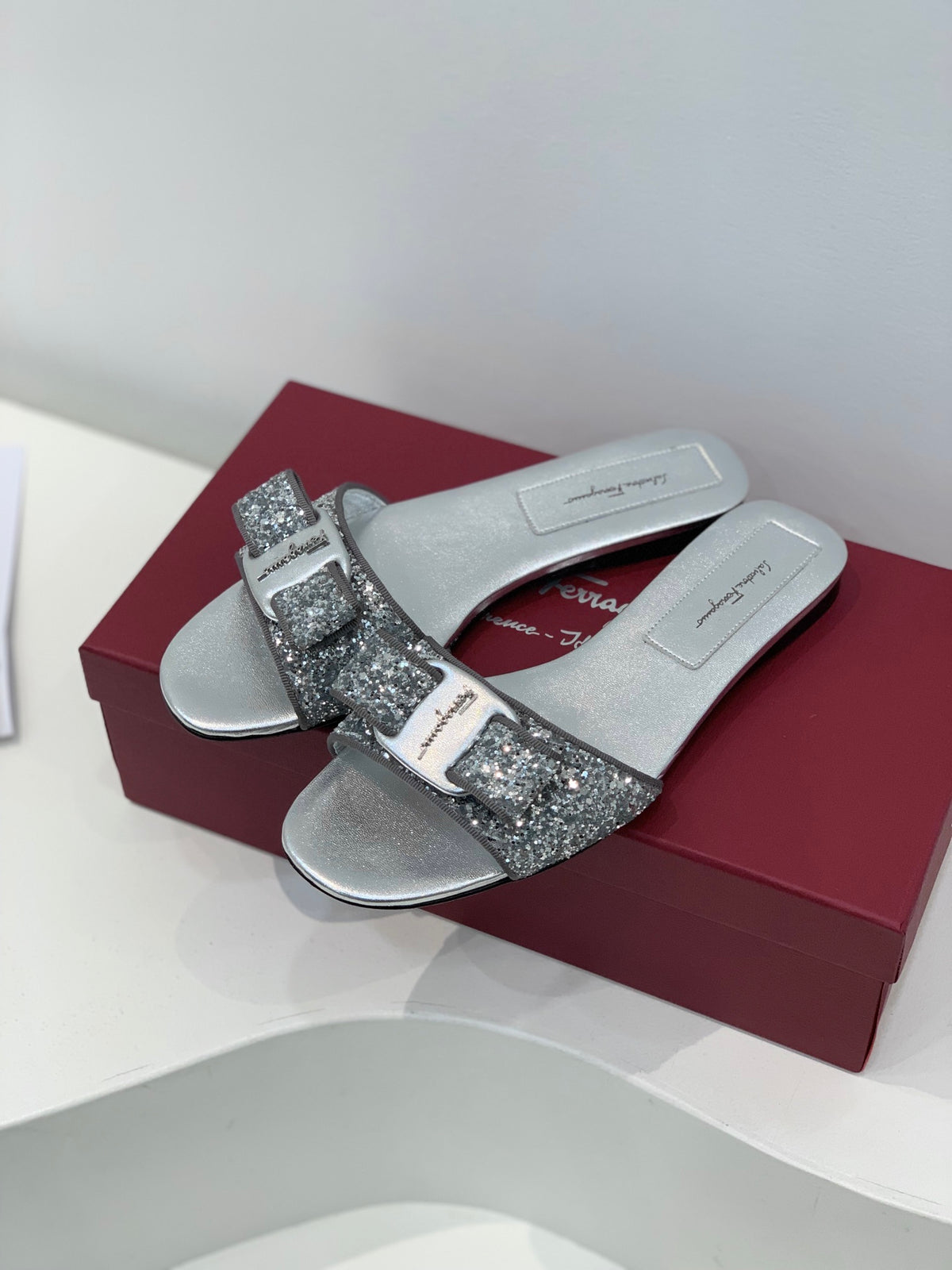 Salvatore Ferragamo New Sequined BlingBling Slippers