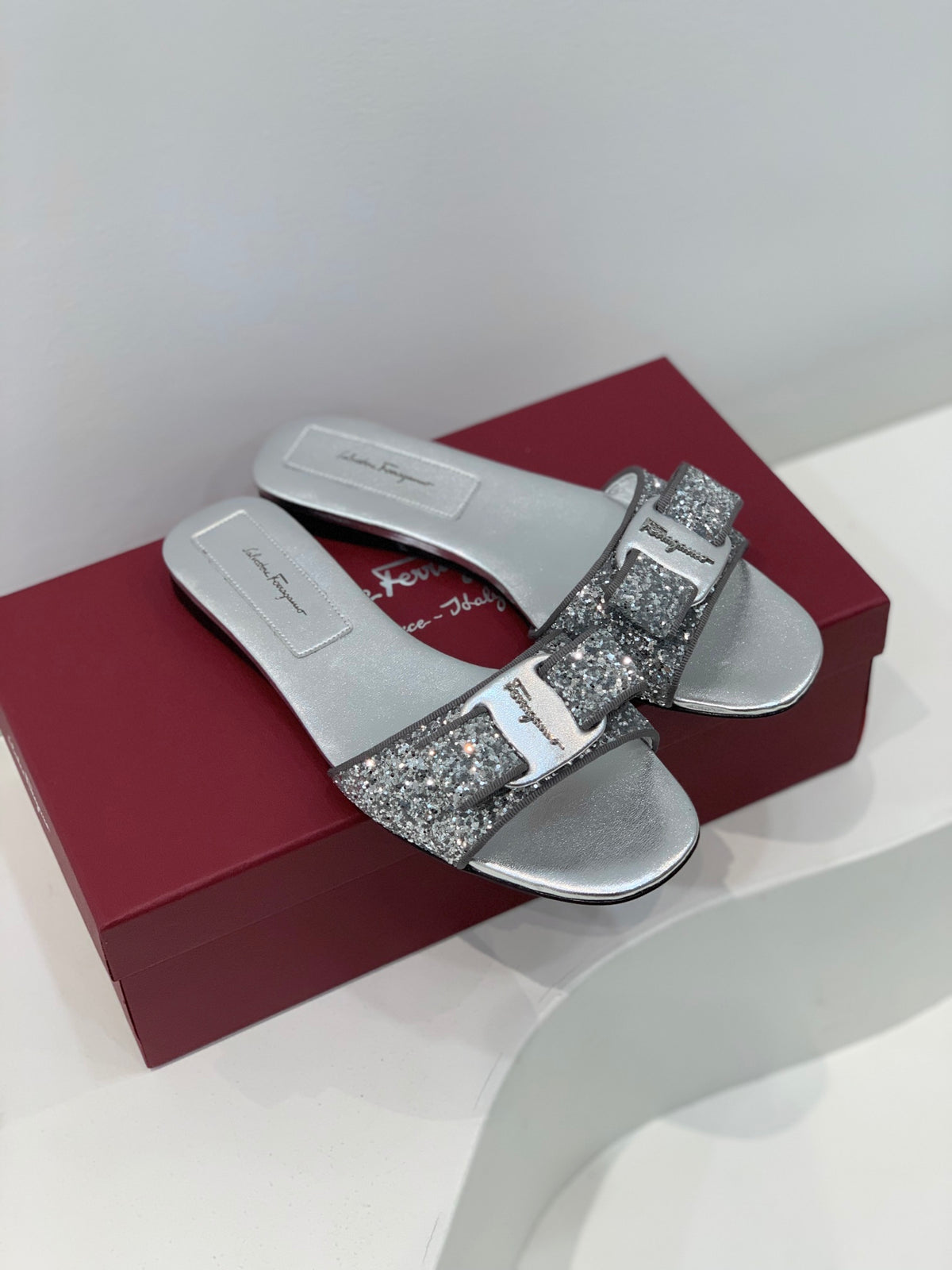 Salvatore Ferragamo New Sequined BlingBling Slippers
