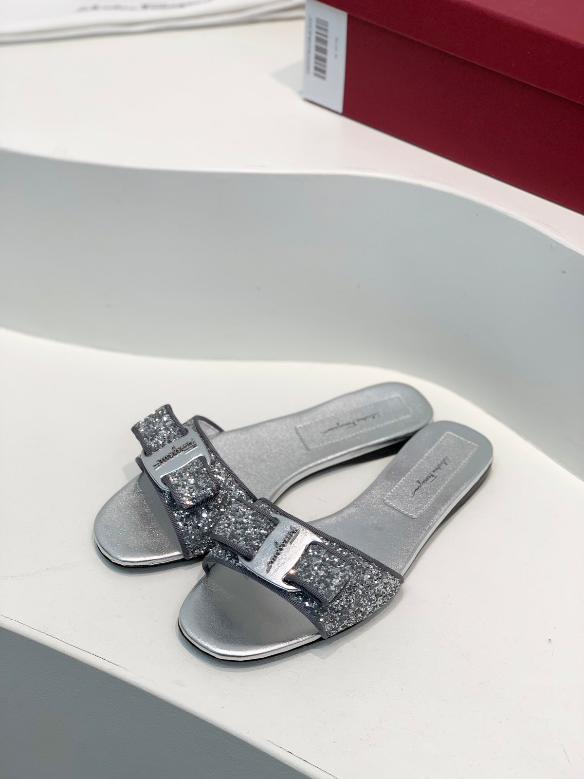 Salvatore Ferragamo New Sequined BlingBling Slippers