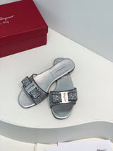 Salvatore Ferragamo New Sequined BlingBling Slippers