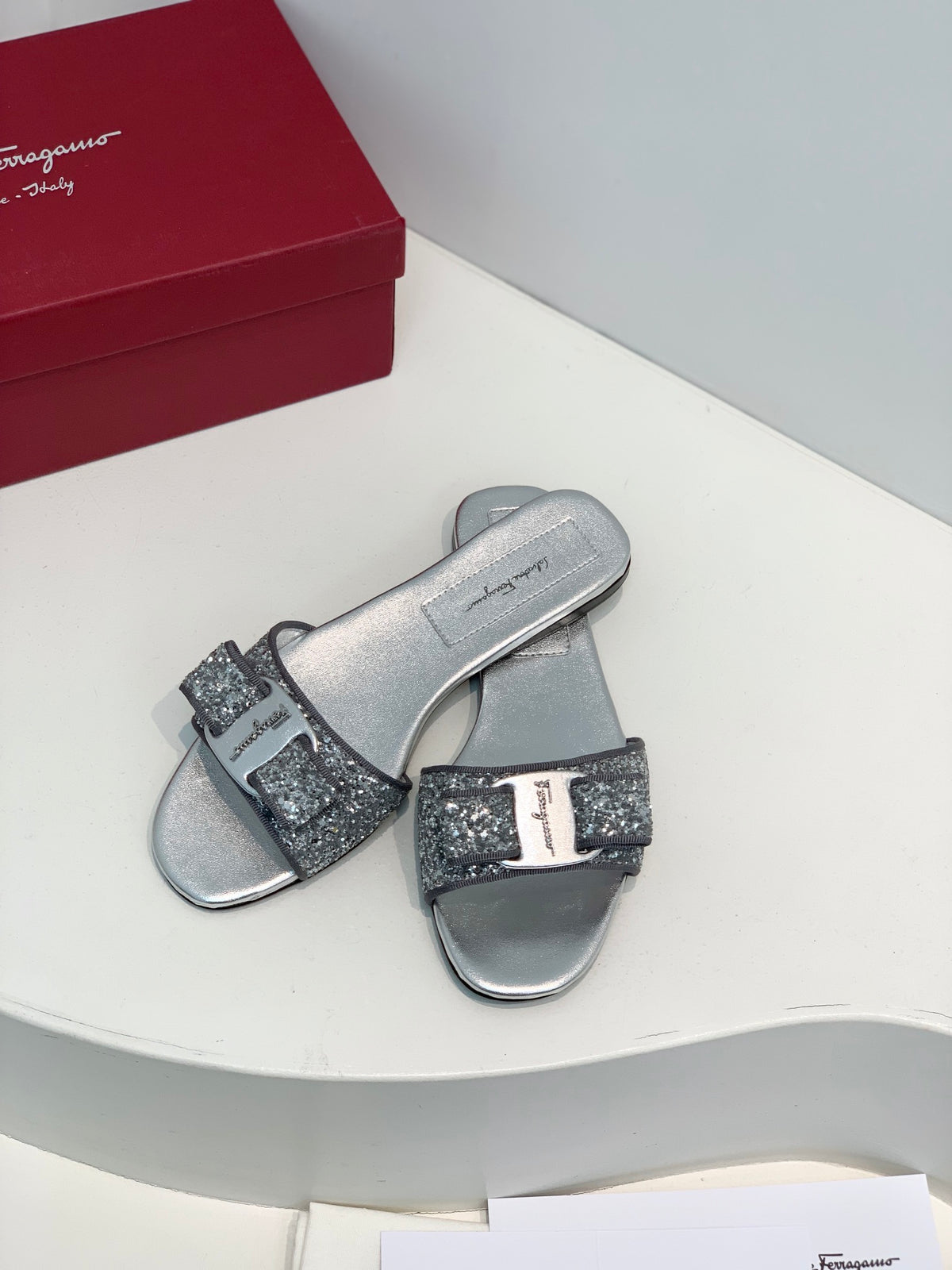 Salvatore Ferragamo New Sequined BlingBling Slippers