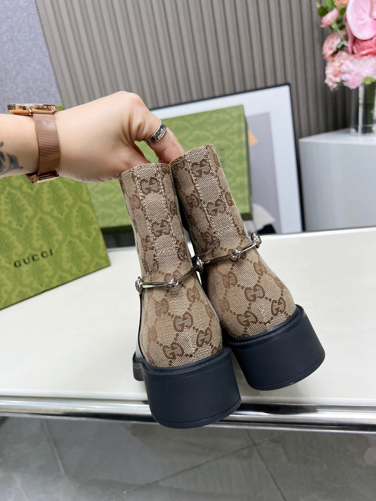 Gucci Women's Slim Horsebit Ankle Boots