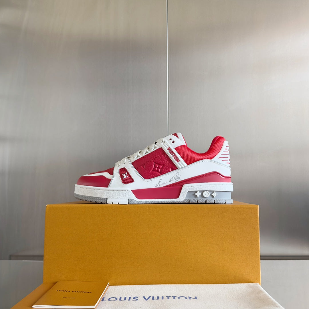 Top-tier version: Louis Vuitton LV Trainer casual sneakers/skate shoes for couples