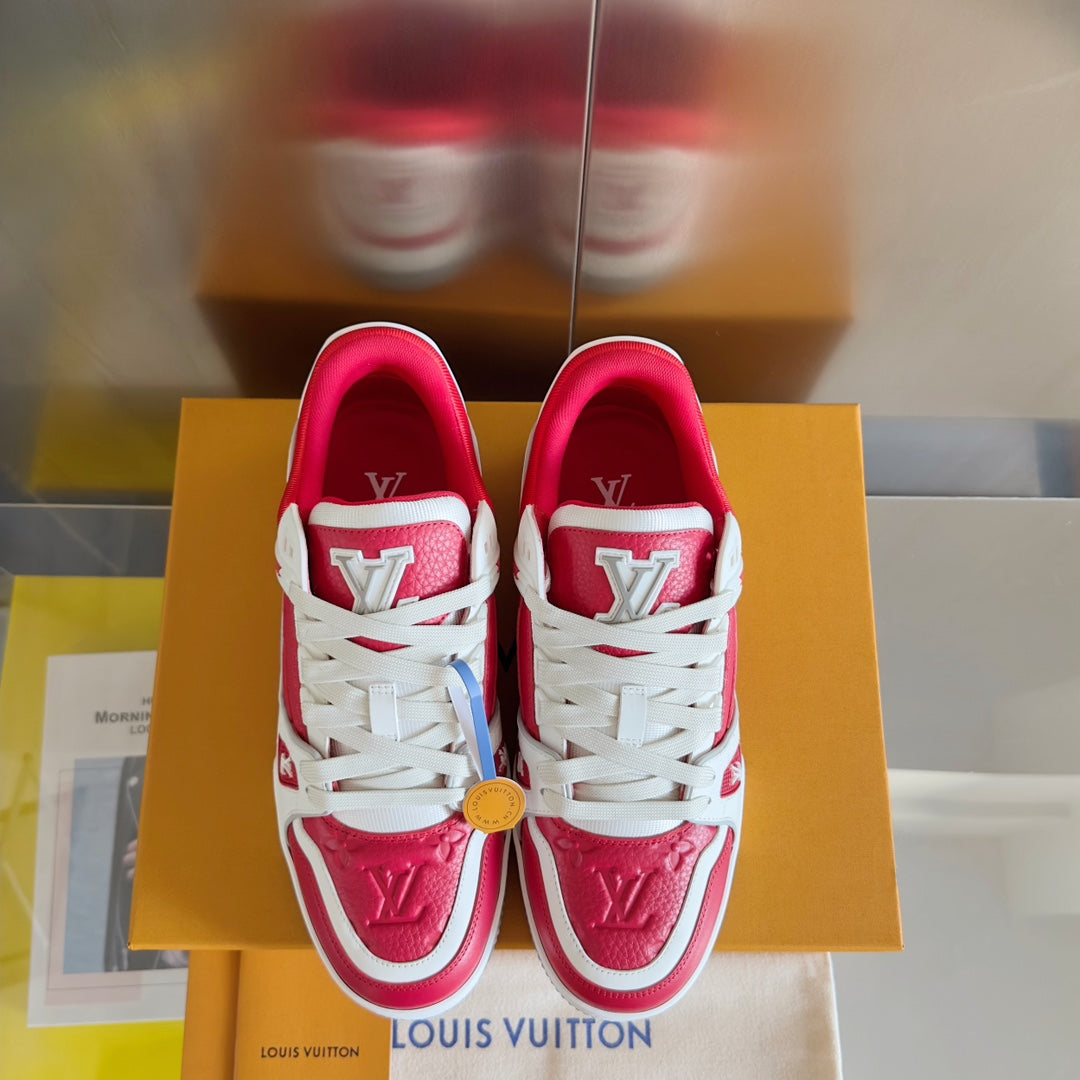 Top-tier version: Louis Vuitton LV Trainer casual sneakers/skate shoes for couples