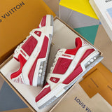 Top-tier version: Louis Vuitton LV Trainer casual sneakers/skate shoes for couples