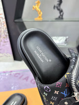 Takashi Murakami x LV collaboration series, latest denim slippers for couples