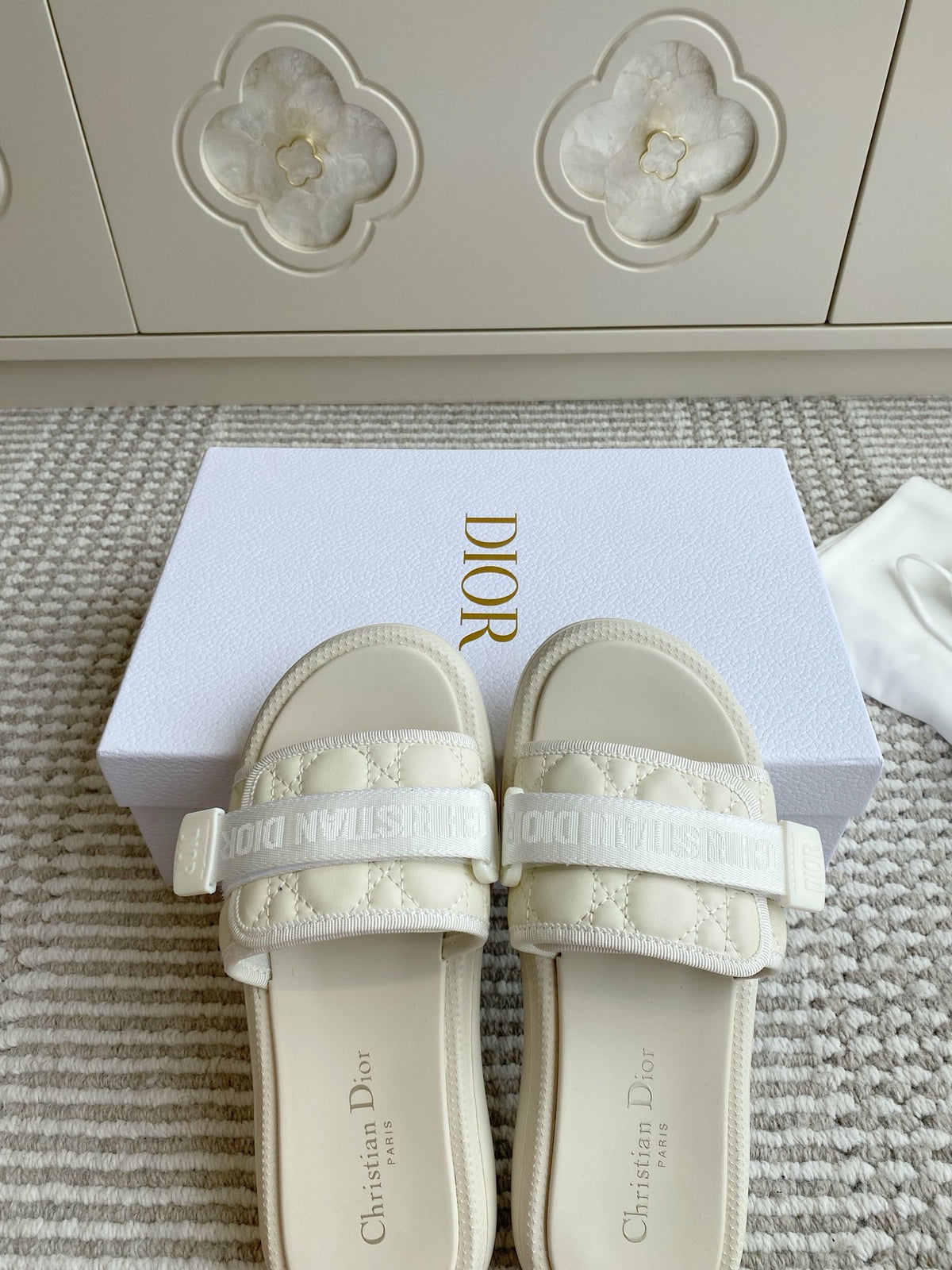 Dior New Arrival Dioriviera Dway Cotton Embroidered Platform Sandals