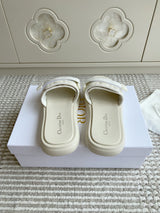 Dior New Arrival Dioriviera Dway Cotton Embroidered Platform Sandals