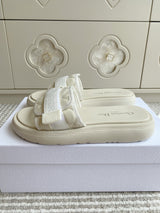 Dior New Arrival Dioriviera Dway Cotton Embroidered Platform Sandals