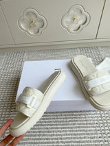 Dior New Arrival Dioriviera Dway Cotton Embroidered Platform Sandals