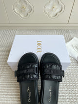 Dior Dioriviera Dway Cotton Embroidered Thick-Soled Slides