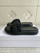 Dior Dioriviera Dway Cotton Embroidered Thick-Soled Slides