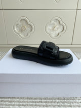 Dior Dioriviera Dway Cotton Embroidered Thick-Soled Slides