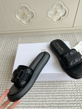 Dior Dioriviera Dway Cotton Embroidered Thick-Soled Slides