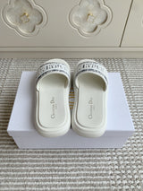 Dior New Arrival Dioriviera Dway Cotton Embroidered Platform Sandals