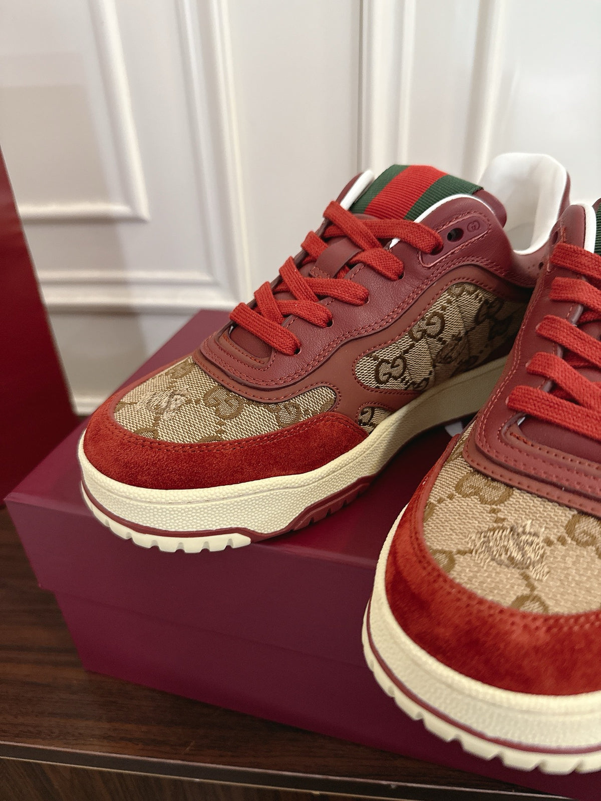 Gucci Re-Web Series Couple Sneakers in White