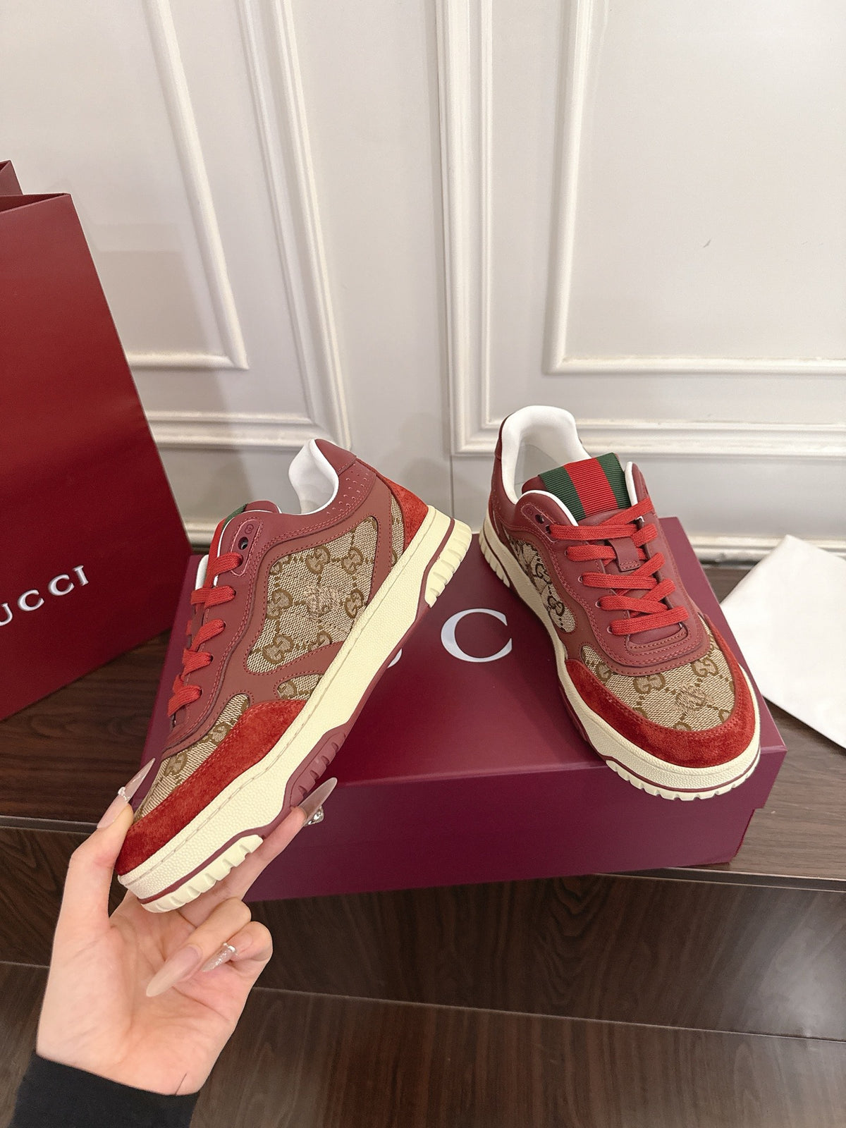 Gucci Re-Web Series Couple Sneakers in White