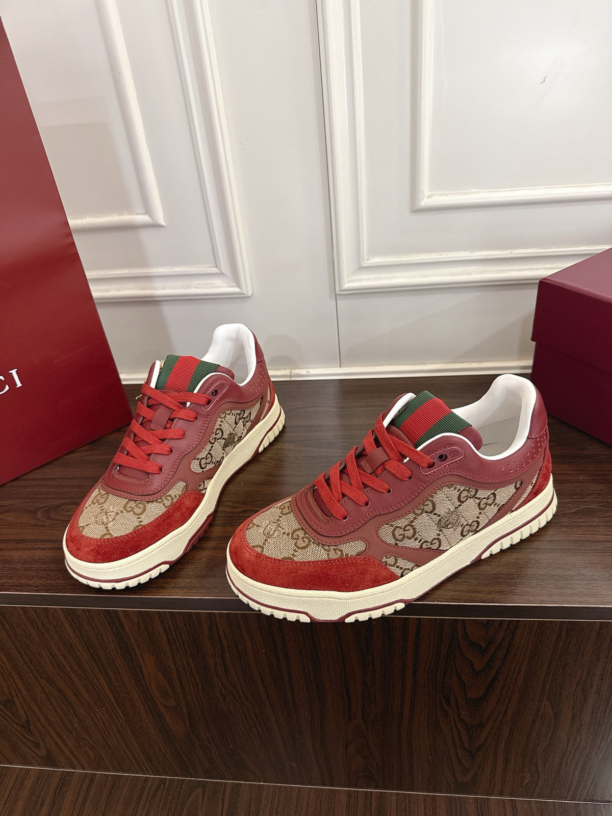 Gucci Re-Web Series Couple Sneakers in White