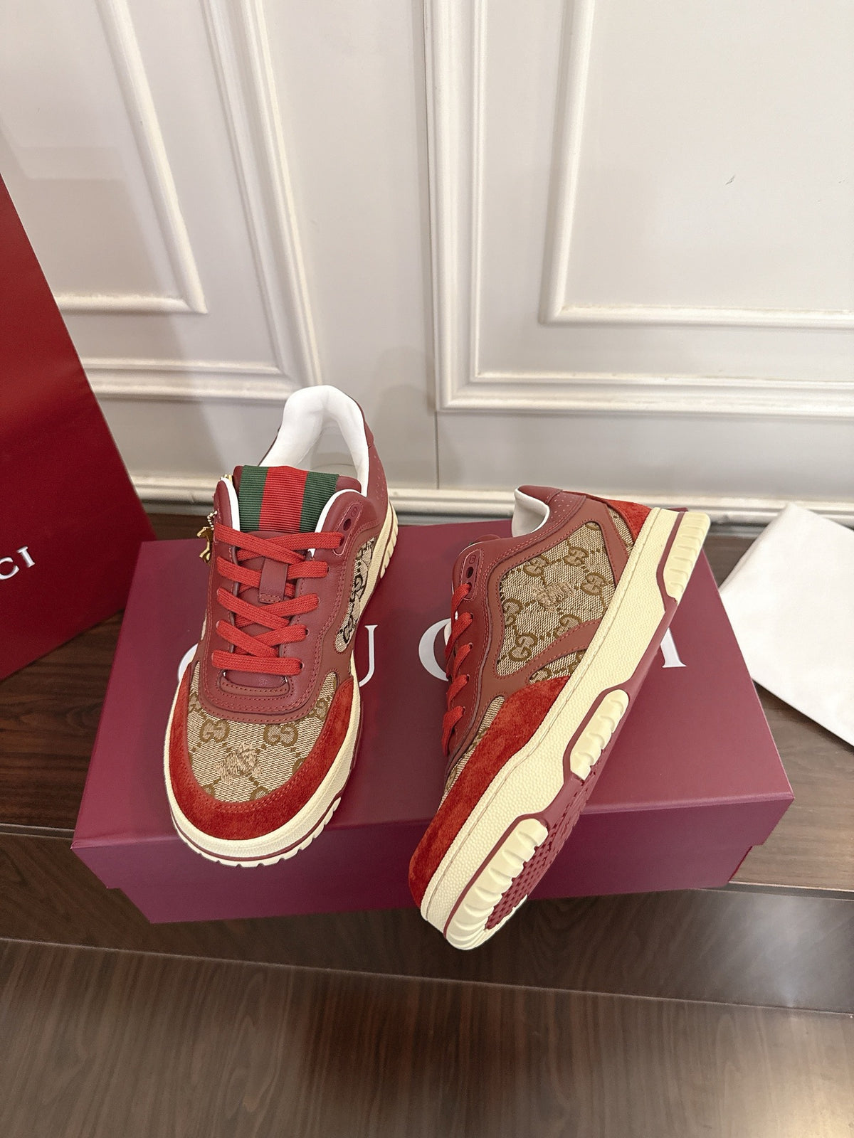Gucci Re-Web Series Couple Sneakers in White