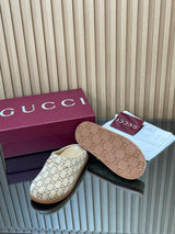 【Women's】2026 Early Spring New Arrival Thick-Soled Gucci Horsebit GG Mules Closed-Toe Slippers