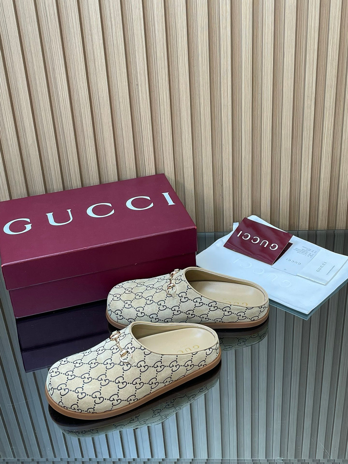 【Women's】2026 Early Spring New Arrival Thick-Soled Gucci Horsebit GG Mules Closed-Toe Slippers