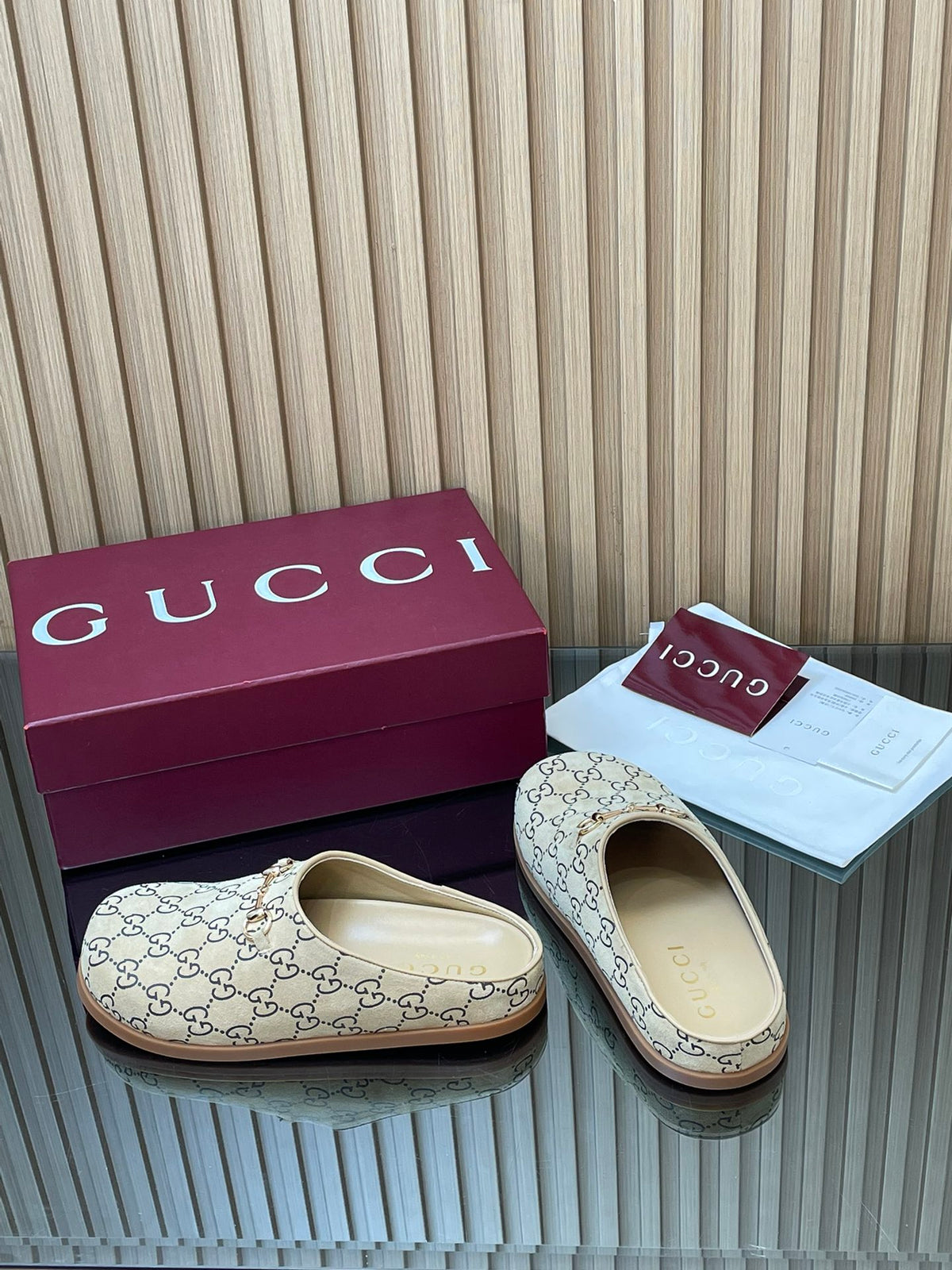 【Women's】2026 Early Spring New Arrival Thick-Soled Gucci Horsebit GG Mules Closed-Toe Slippers