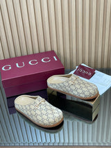【Women's】2026 Early Spring New Arrival Thick-Soled Gucci Horsebit GG Mules Closed-Toe Slippers