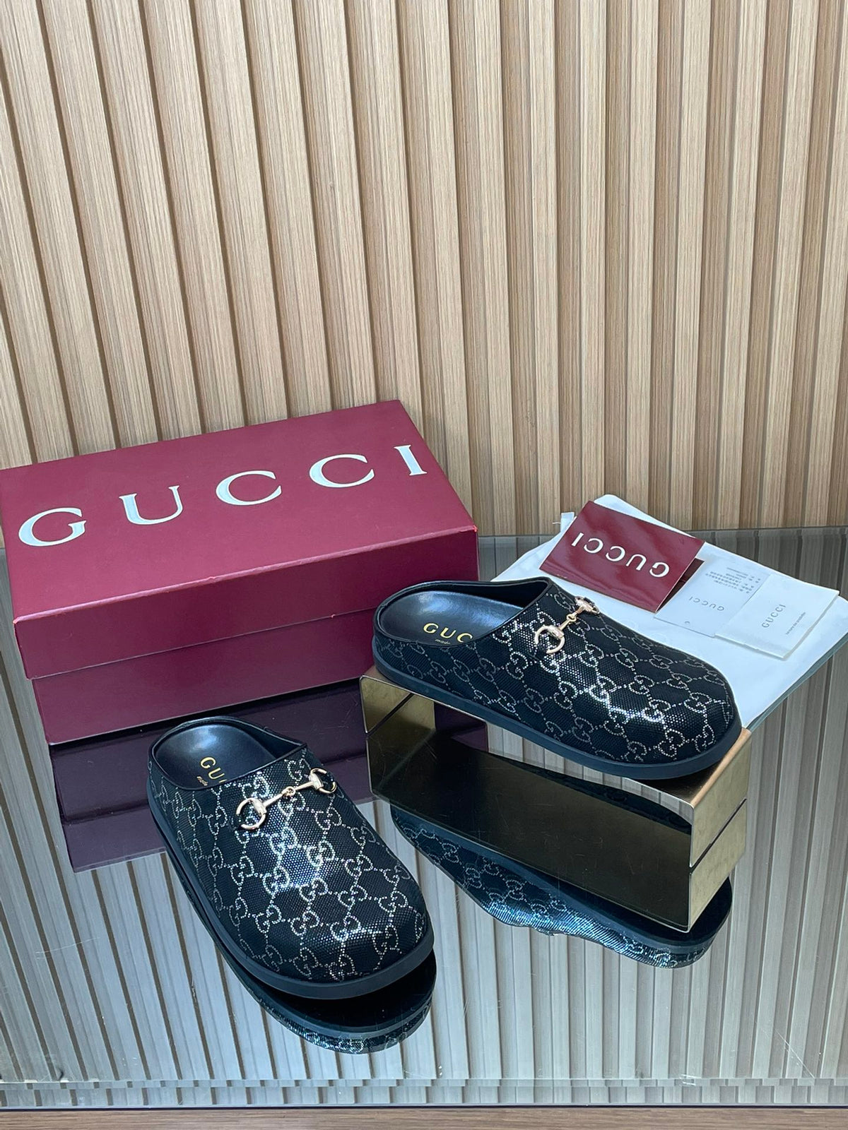 【Women's】2026 Early Spring New Arrival Thick-Soled Gucci Horsebit GG Couple Mules Closed-Toe Slippers