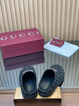 【Women's】2026 Early Spring New Arrival Thick-Soled Gucci Horsebit GG Couple Mules Closed-Toe Slippers