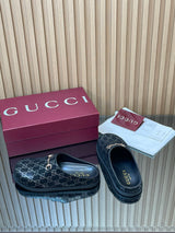 【Women's】2026 Early Spring New Arrival Thick-Soled Gucci Horsebit GG Couple Mules Closed-Toe Slippers