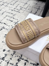 Dior Latest Dway Collection Embroidered Platform Sandals