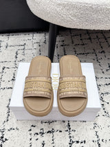 Dior Latest Dway Collection Embroidered Platform Sandals
