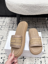 Dior Latest Dway Collection Embroidered Platform Sandals