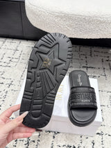 Dior Latest Dway Collection Embroidered Platform Sandals