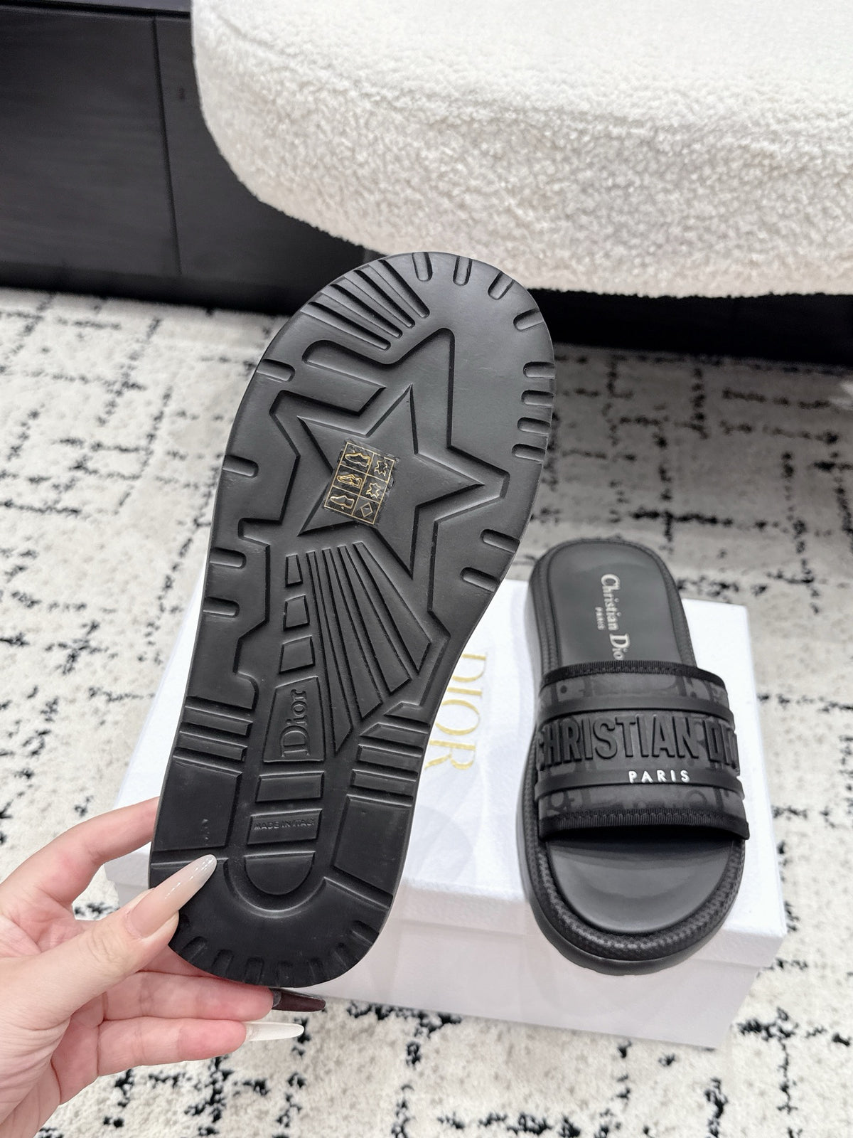 Dior Latest Dway Collection Embroidered Platform Sandals