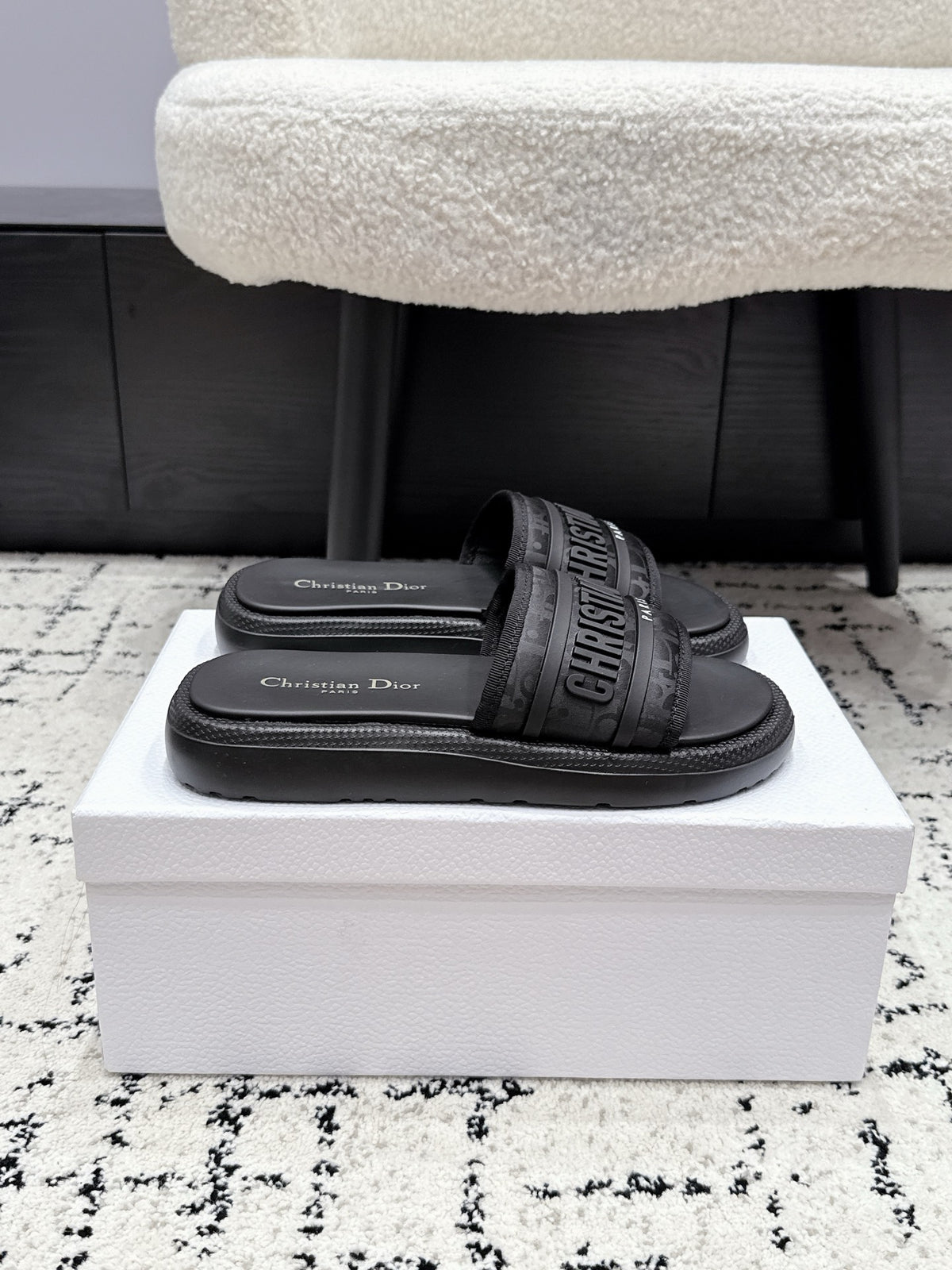 Dior Latest Dway Collection Embroidered Platform Sandals