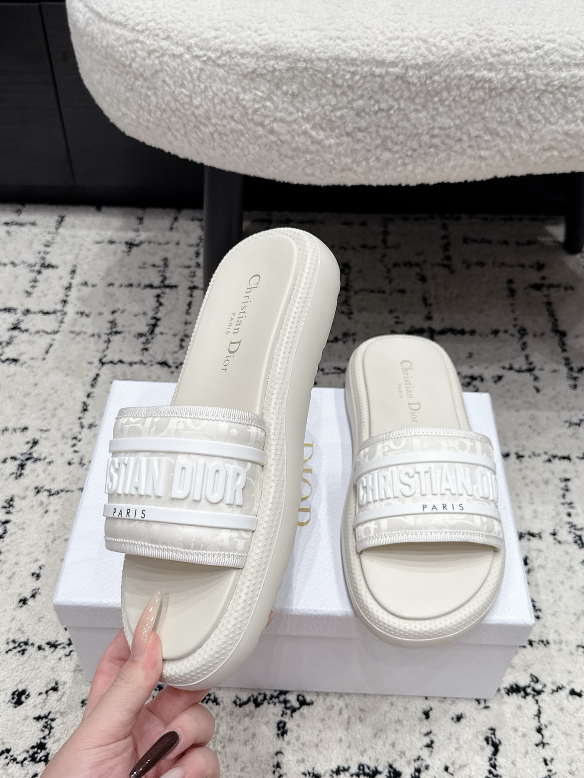 Dior 26/ Latest Dway Collection Embroidered Platform Sandals