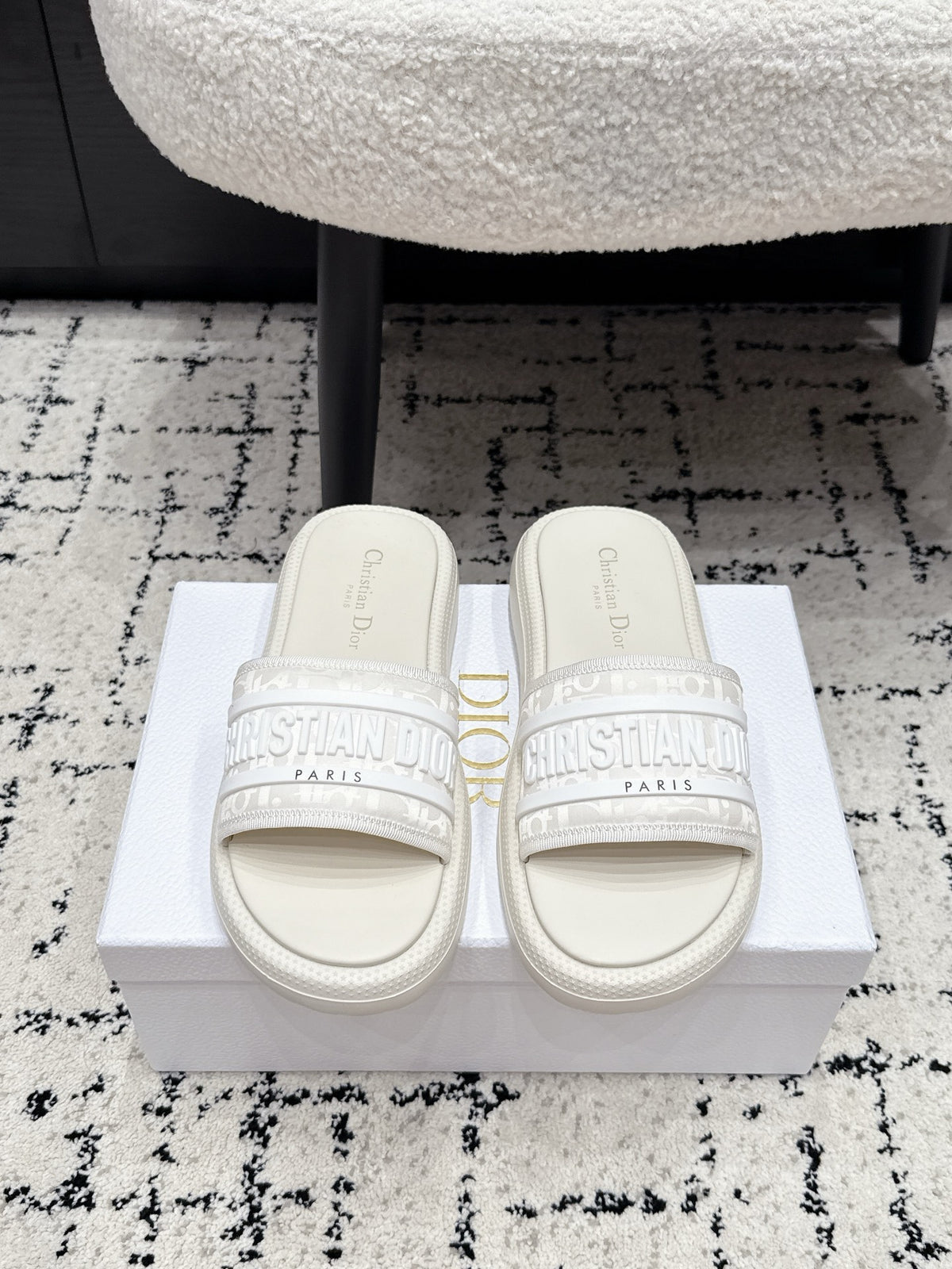 Dior 26/ Latest Dway Collection Embroidered Platform Sandals