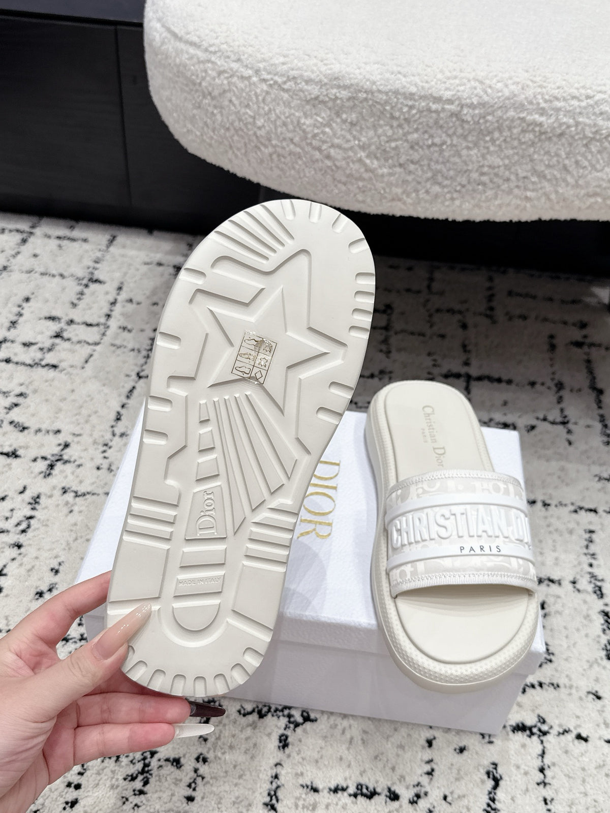 Dior 26/ Latest Dway Collection Embroidered Platform Sandals