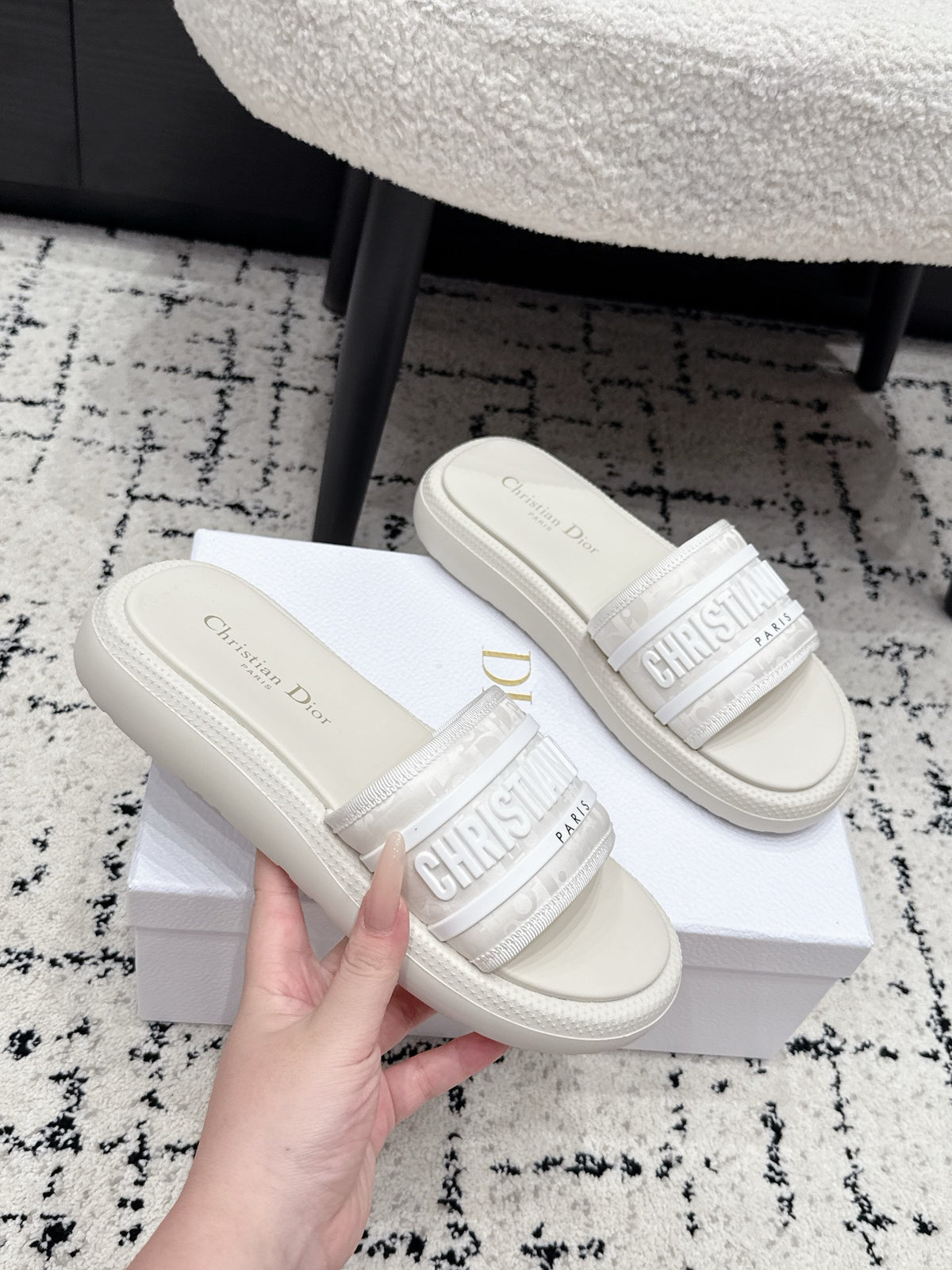 Dior 26/ Latest Dway Collection Embroidered Platform Sandals