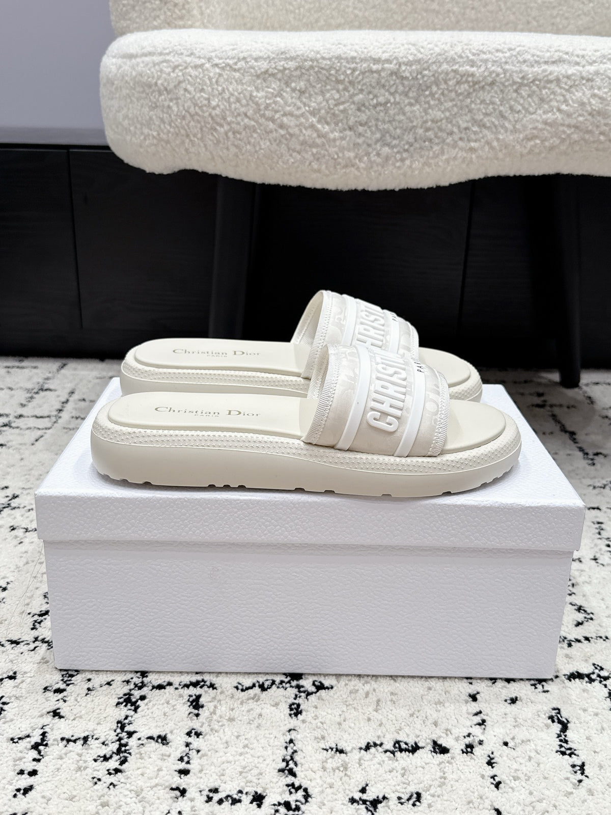 Dior 26/ Latest Dway Collection Embroidered Platform Sandals